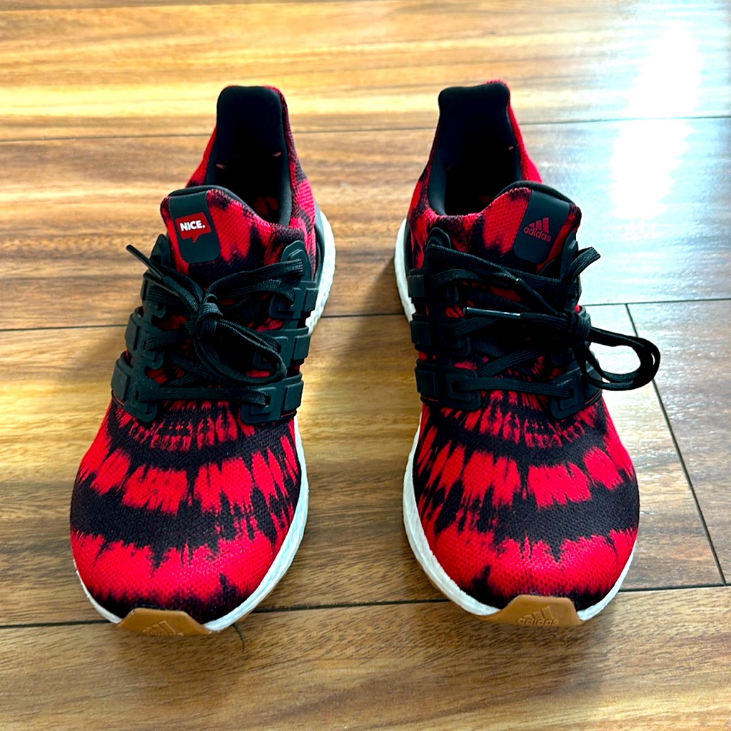 Adidas Ultra Boost, Nice Kicks, No Vacancy Size 6 Red Tie-Dye